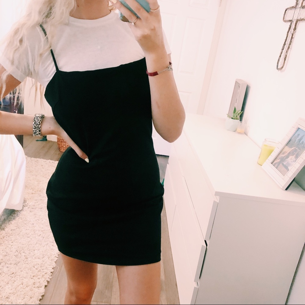 Lulu's Black Mini Slip Dress